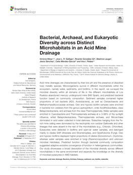 Bacterial, Archaeal, and Eukaryotic Diversity Across Distinct Microhabitats in an Acid Mine Drainage