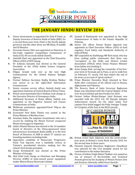 The January Hindu Review 2016