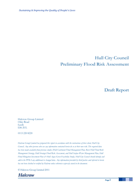 Hull City Council Preliminary Flood Risk Assessment Draft Report
