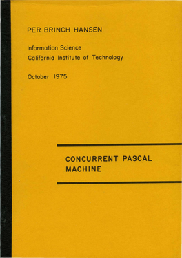 Concurrent Pascal Machine Concurrent Pascal Machine