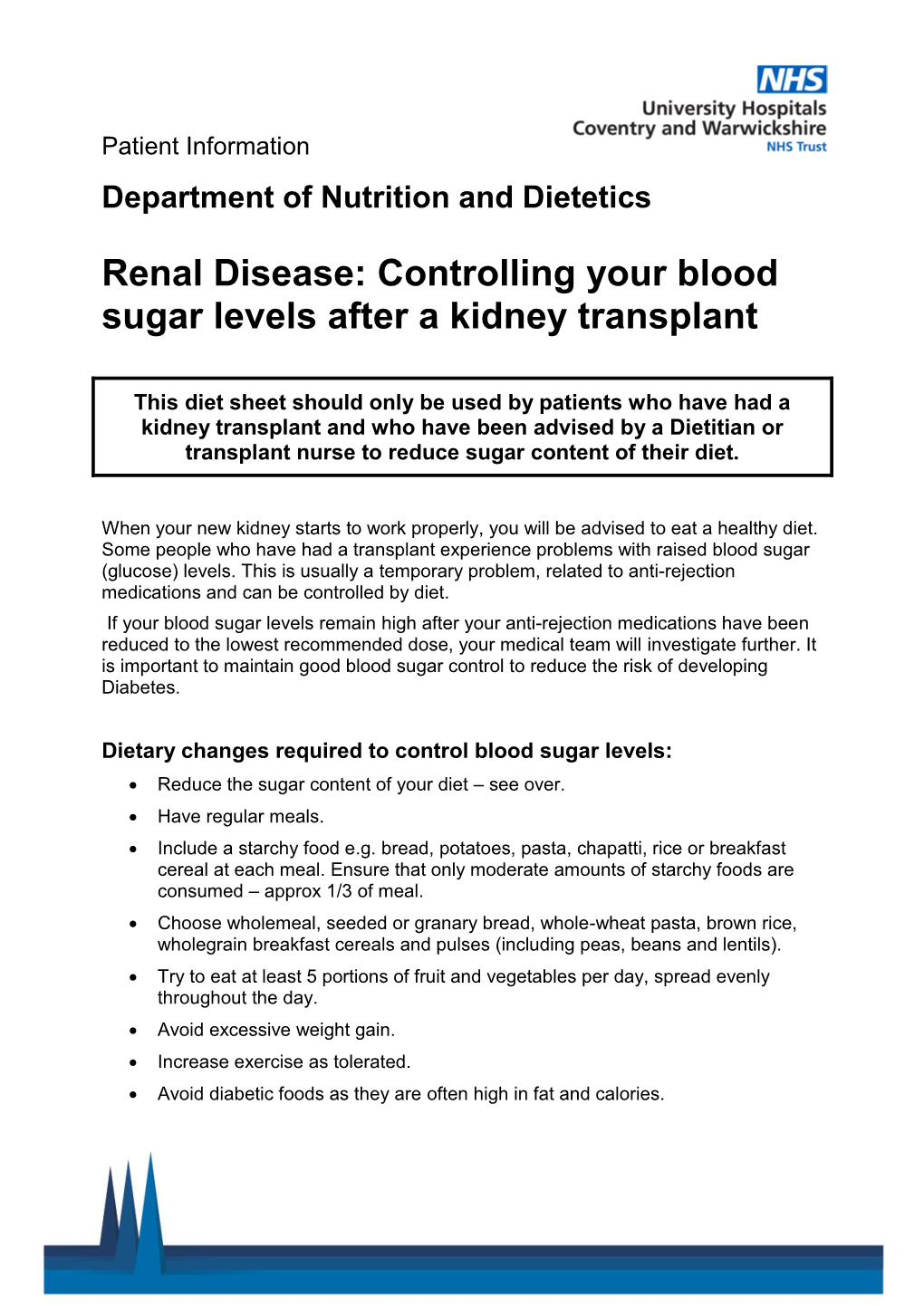 Controlling Your Blood Sugar Levels After a Kidney Transplant