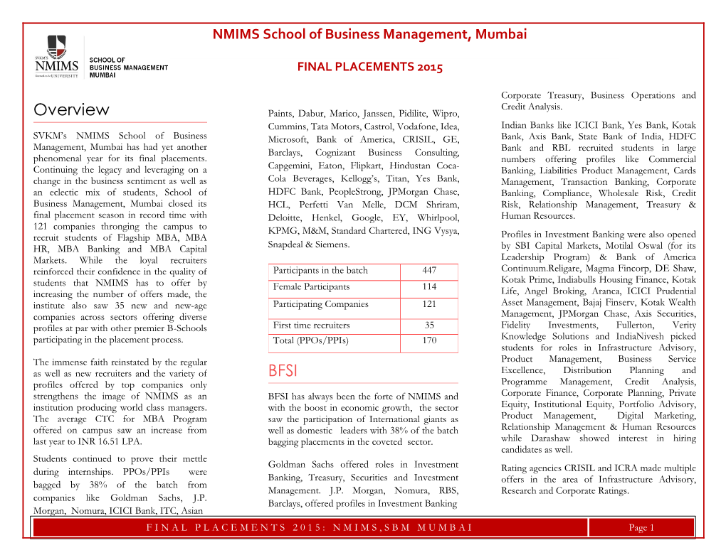 Overview BFSI