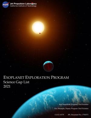 Exep Science Gap List 2021