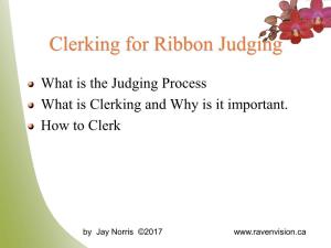 Clerking for Ribbon Judging