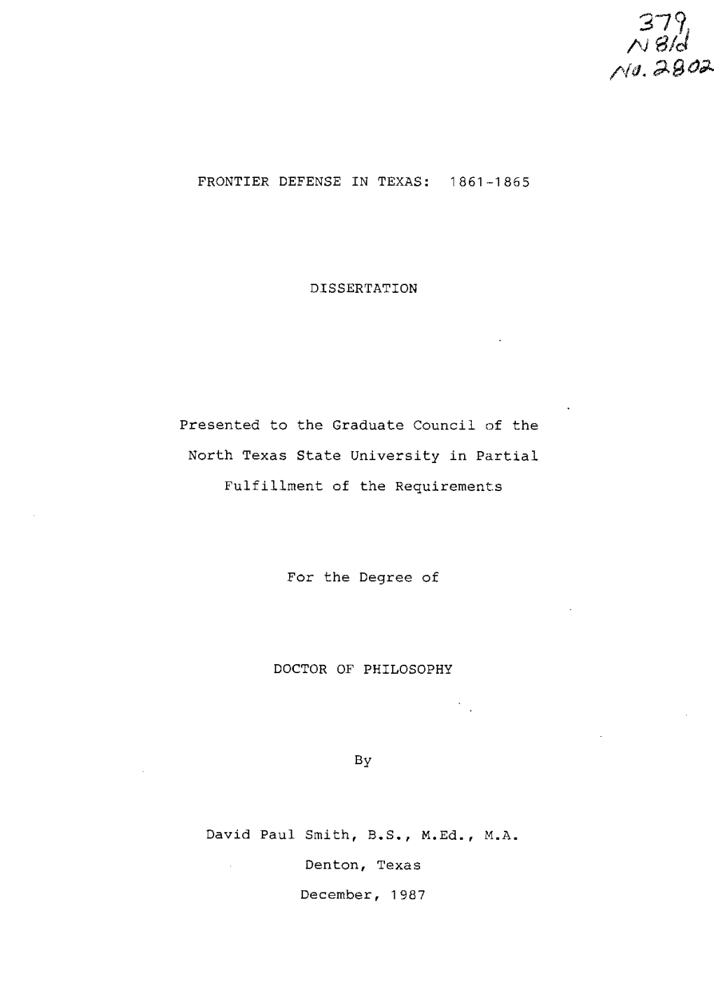 A Is Necessary to an Understanding of How Texans Evolved Their System of Frontier Protection in 1861-1865