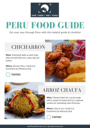 PERU FOOD GUIDE Eat Your Way Through Peru with This Helpful Guide & Checklist