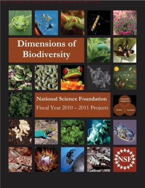 Dimensions of Biodiversity Nsf12053