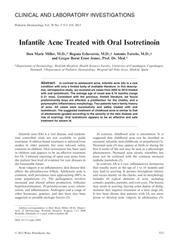 Infantile Acne Treated with Oral Isotretinoin
