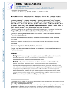 Novel Poxvirus Infection in 2 Patients from the United States