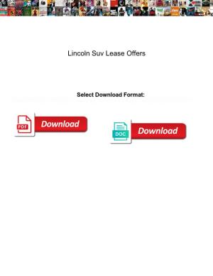 Lincoln Suv Lease Offers