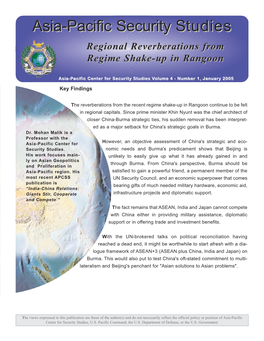 Regional Reverberations from Regime Shake-Up in Rangoon.Qxd