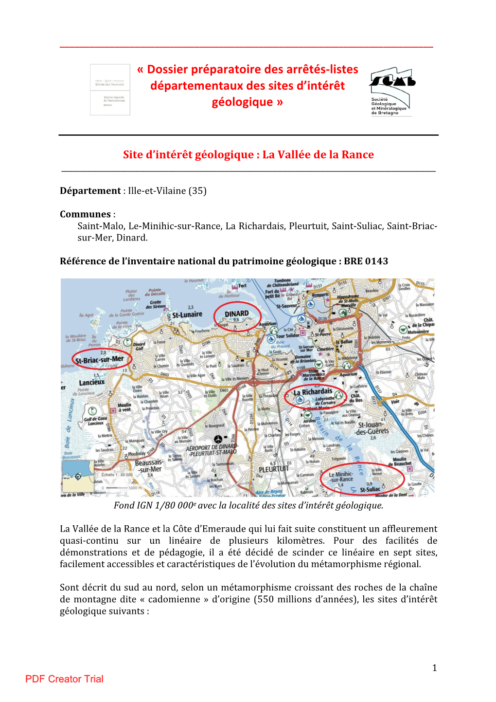 Site D'intérêt Géologique : La Vallée De La Rance