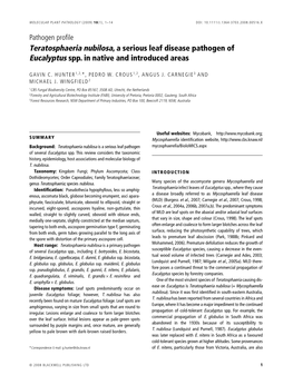 Teratosphaeria Nubilosa, a Serious Leaf Disease Pathogen of Eucalyptus Spp