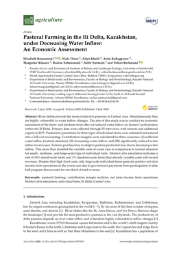 Pastoral Farming in the Ili Delta, Kazakhstan, Under Decreasing Water Inﬂow: an Economic Assessment