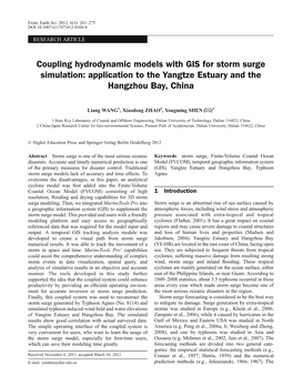 Coupling Hydrodynamic Models with GIS for Storm Surge Simulation: Application to the Yangtze Estuary and the Hangzhou Bay, China