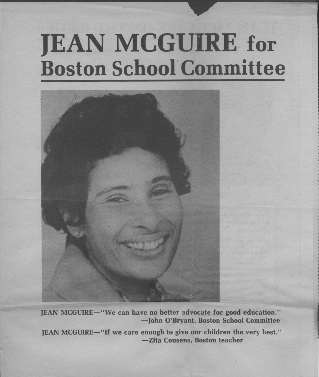 Jean Mcguire for Boston School Committee