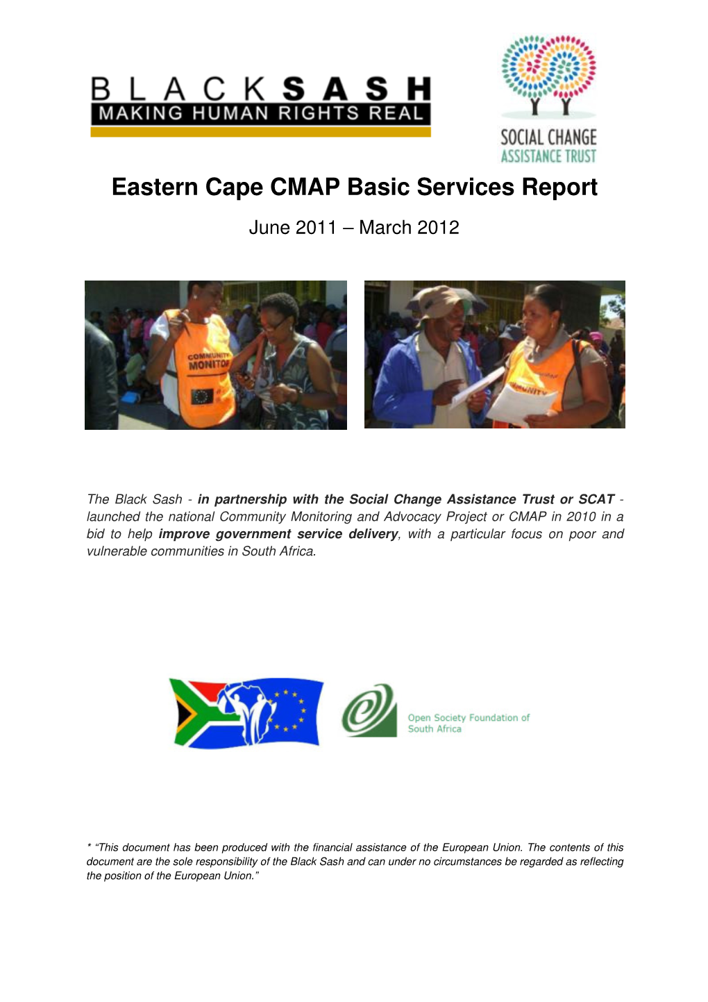 Eastern Cape CMAP Basic Services Report June 2011 – March 2012