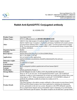 Rabbit Anti-Epha2/FITC Conjugated Antibody-SL10209R-FITC