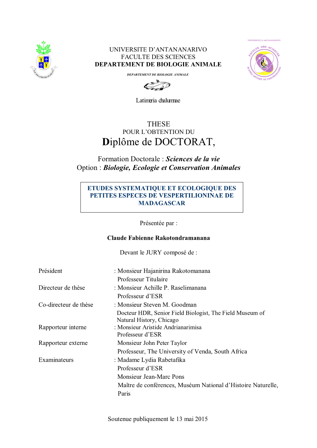 Diplôme De DOCTORAT