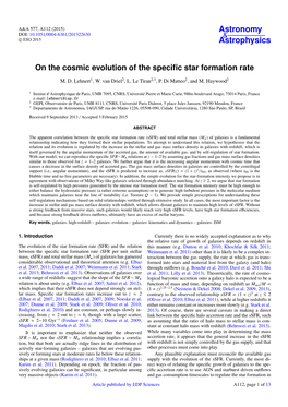 On the Cosmic Evolution of the Specific Star Formation Rate