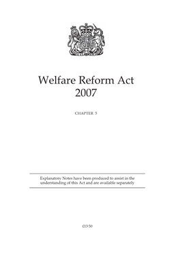 Welfare Reform Act 2007