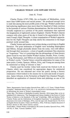 CHARLES WESLEY and EDWARD YOUNG Charles Wesley (1707