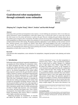 Goal-Directed Robot Manipulation Through Axiomatic Scene Estimation