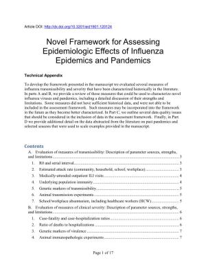 Novel Framework for Assessing Epidemiologic Effects of Influenza Epidemics and Pandemics
