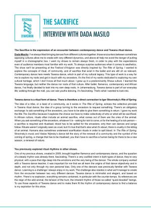 Interview with Dada Masilo