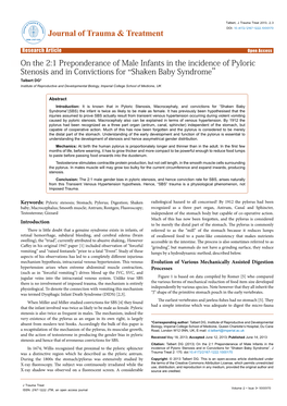 Shaken Baby Syndrome” Talbert DG* Institute of Reproductive and Developmental Biology, Imperial College School of Medicine, UK