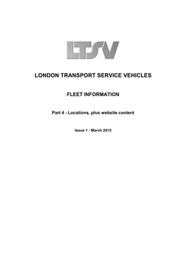 London Transport Service Vehicles