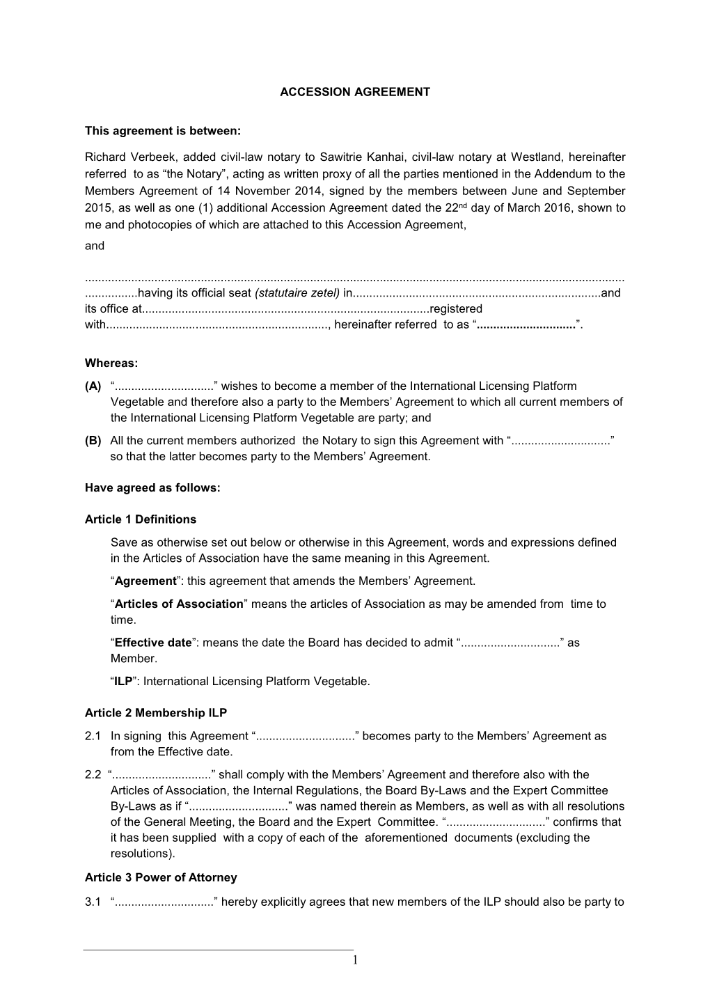 Accession Agreement