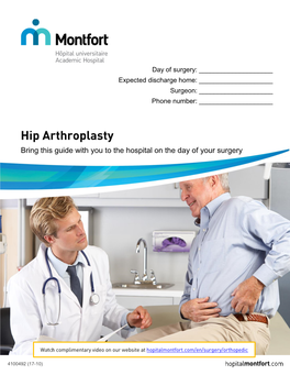 Patient Guide for a Hip Replacement