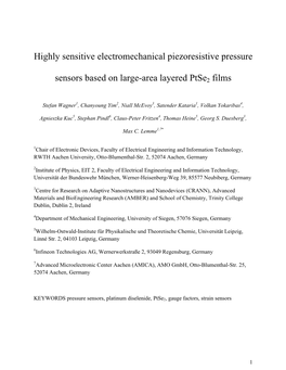 Highly Sensitive Electromechanical Piezoresistive Pressure Sensors Based On