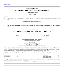 ENERGY TRANSFER OPERATING, L.P. (Exact Name of Registrant As Specified in Its Charter)