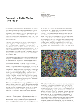 Painting in a Digital World: I Told You So