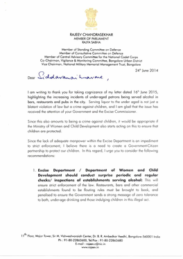 RAJEEV CHANDRASEKHAR 24'H June 2014 I Am Writing to Thank You