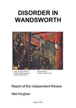 Disorder in Wandsworth