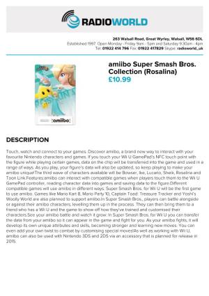 Amiibo Super Smash Bros. Collection (Rosalina) £10.99