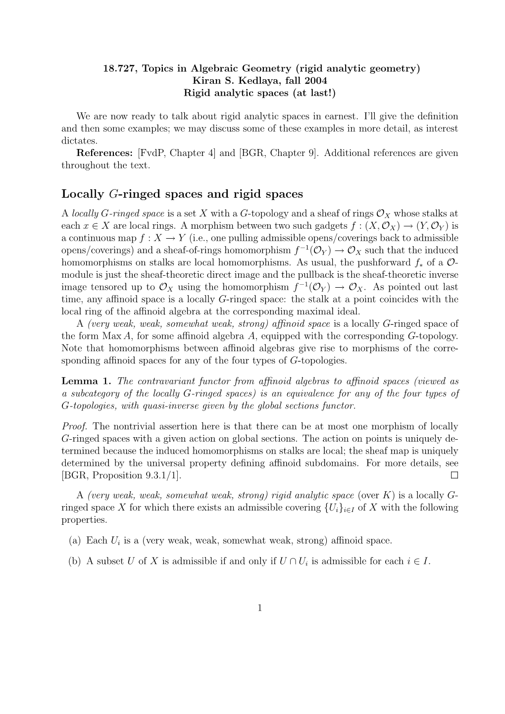 Locally G-Ringed Spaces and Rigid Spaces