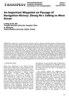 Zheng He's Sailing to West Ocean