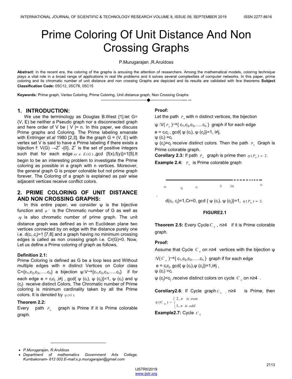 Prime Coloring of Unit Distance and Non Crossing Graphs