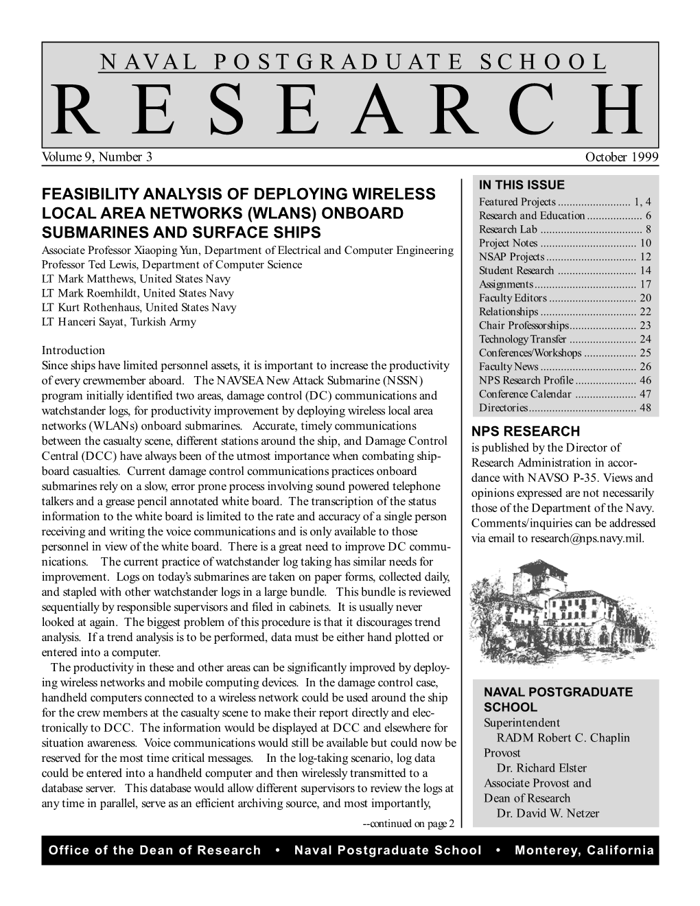 RESEARCH Volume 9, Number 3 October 1999