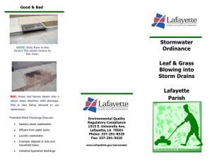 Stormwater Ordinance Leaf & Grass Blowing Into Storm Drains Lafayette