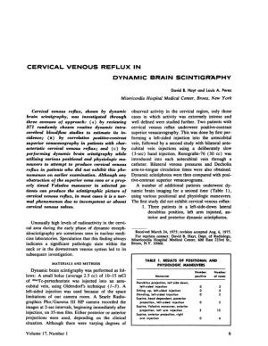 Cervical Venous Reflux in Dynamic Brain Scintigraphy