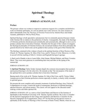 Spiritual Theology by JORDAN AUMANN, O.P