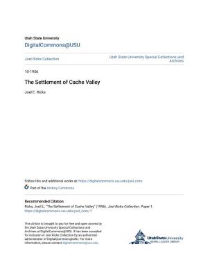 The Settlement of Cache Valley