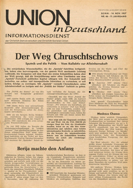 UID Jg. 11 1957 Nr. 46, Union in Deutschland