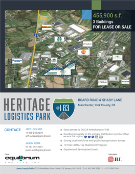 455,900 S.F. 3 Buildings for LEASE OR SALE