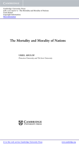 The Mortality and Morality of Nations Uriel Abulof Copyright Information More Information